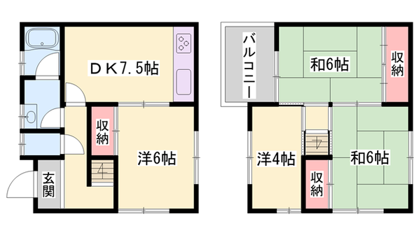 宝殿駅 徒歩18分 2階の物件間取画像